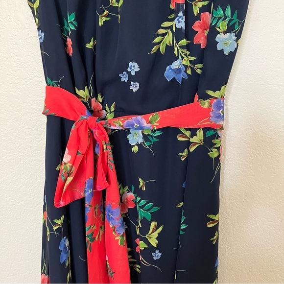 Eliza J Floral Midi Maxi Dress Navy and Pink Plus Size - Picture 3 of 14
